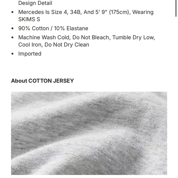 Skims COTTON JERSEY LONG SLEEVE T-SHIRT | BONE - BONE / M x 1 - Picture 9 of 12